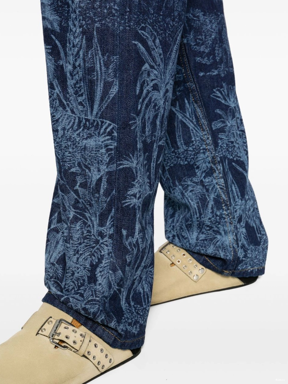 Cheap Toile straight-leg Jungle Women Alanui jeans Jouy de 0726
